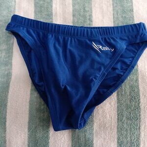 CLASSIC "RALLY" 1" SIDES BLUE SWIM BRIEF, SIZE "S" (30") (*)- Pre-Owned